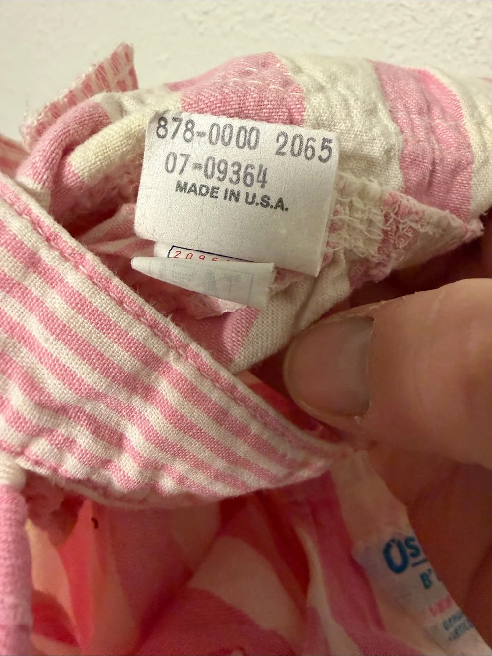OshKosh B'gosh Pink and Cream Striped Kids Overalls vintage 24 months